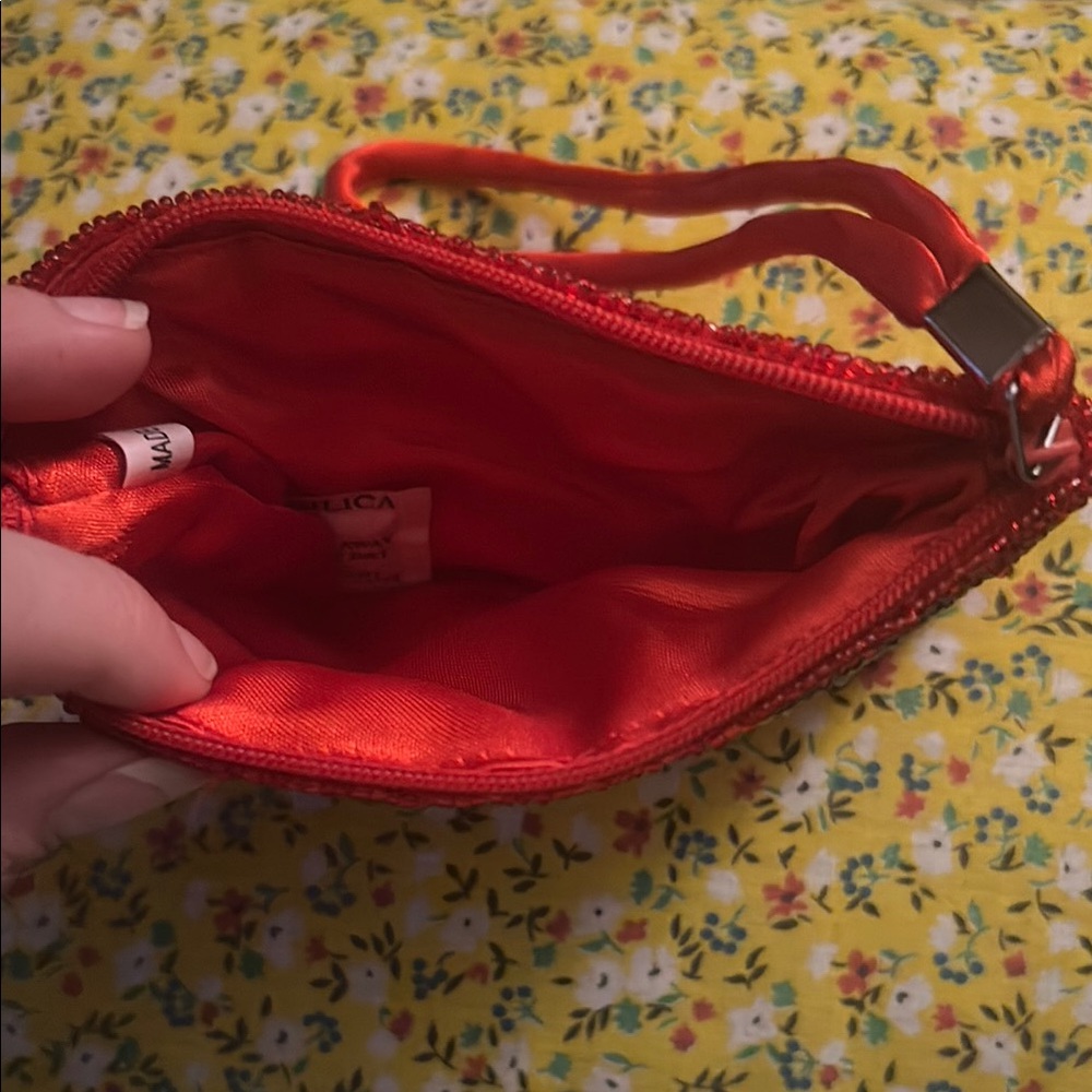 Vintage Beaded Tennis Clutch - Red and Yellow - Picture 3 of 5